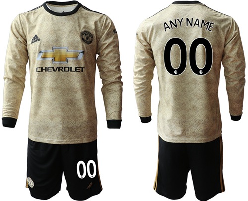 Manchester United Personalized Away Long Sleeves Soccer Club Jersey