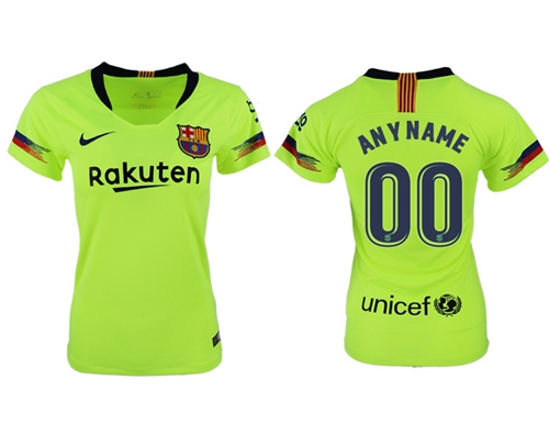 Women's Barcelona Personalized Away Soccer Club Jersey