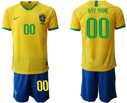 Brazil Personalized Home Soccer Country Jersey