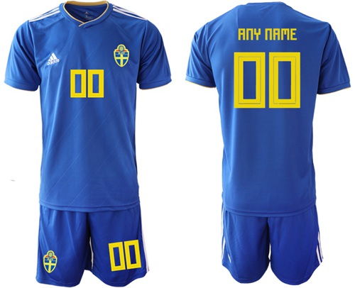 Sweden Personalized Away Soccer Country Jersey