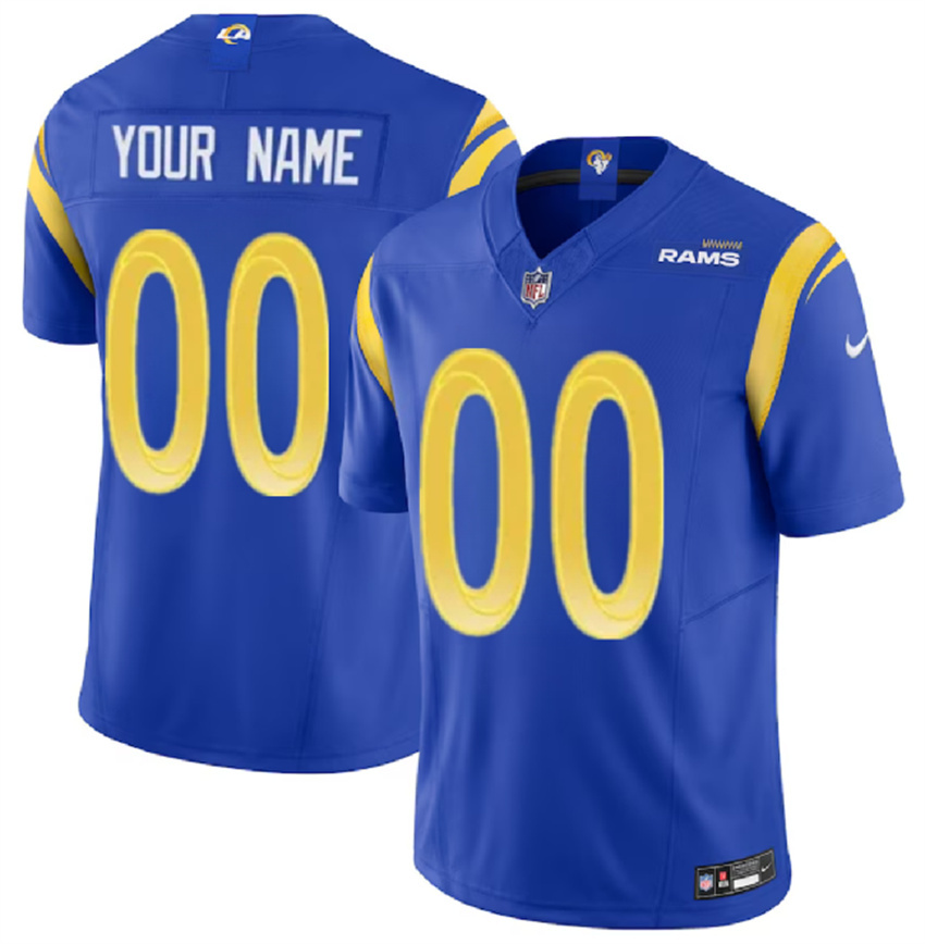 Women's Blue Los Angeles Rams Active Player Custom 2023 F.U.S.E. Vapor Untouchable Limited Stitched Football Jersey