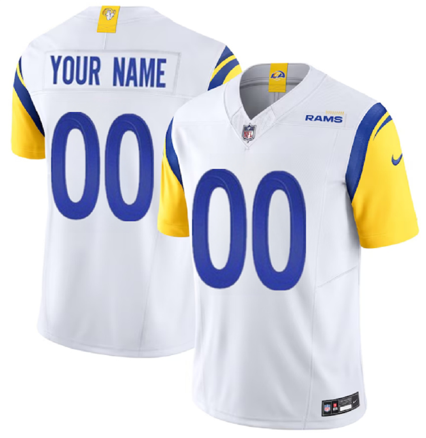 Women's White Los Angeles Rams Active Player Custom 2023 F.U.S.E. Vapor Untouchable Limited Stitched Football Jersey