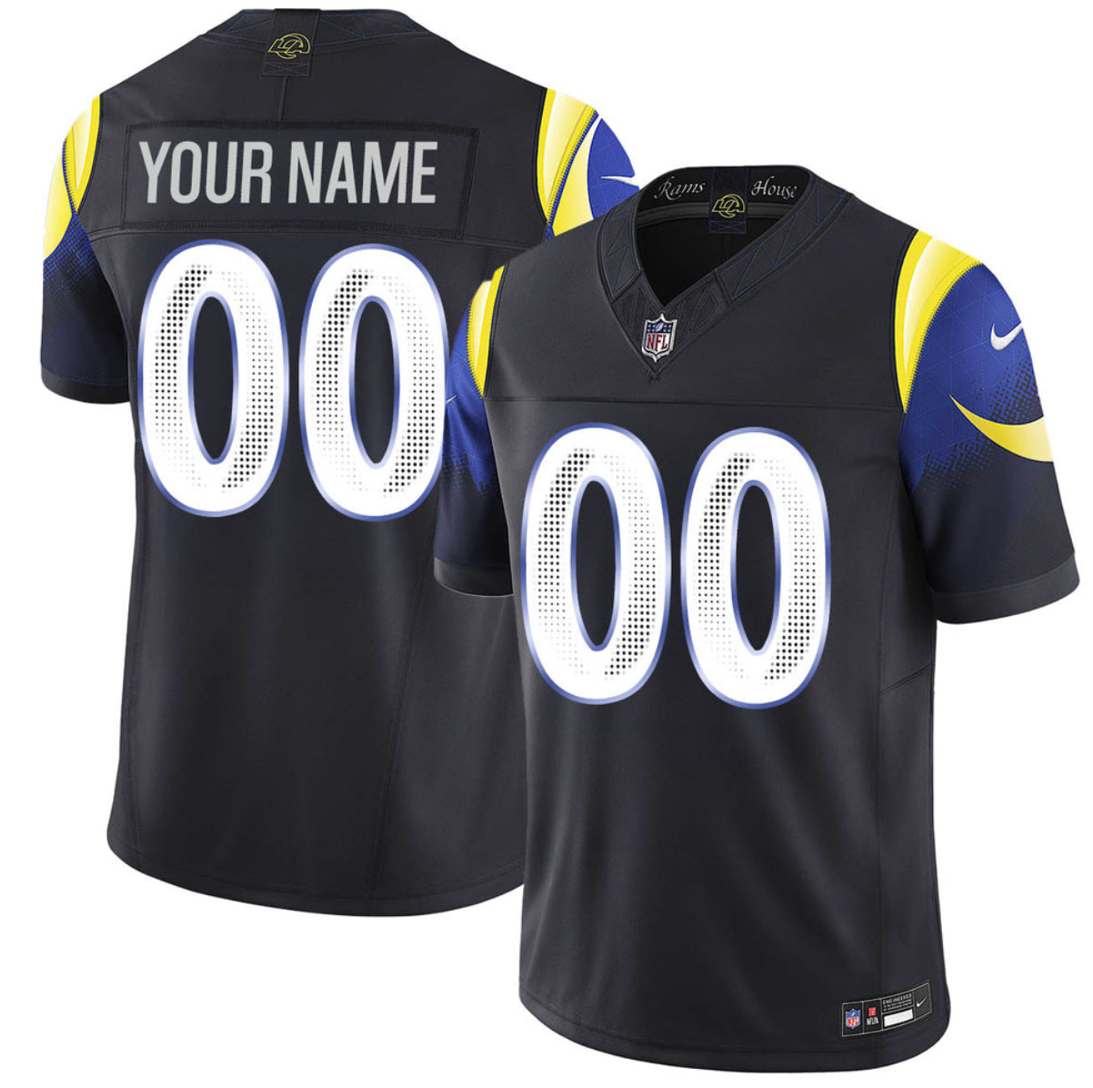 Women's Black Los Angeles Rams Active Player Custom 2025 F.U.S.E. “Rivalries” Vapor Limited Stitched Football Jersey