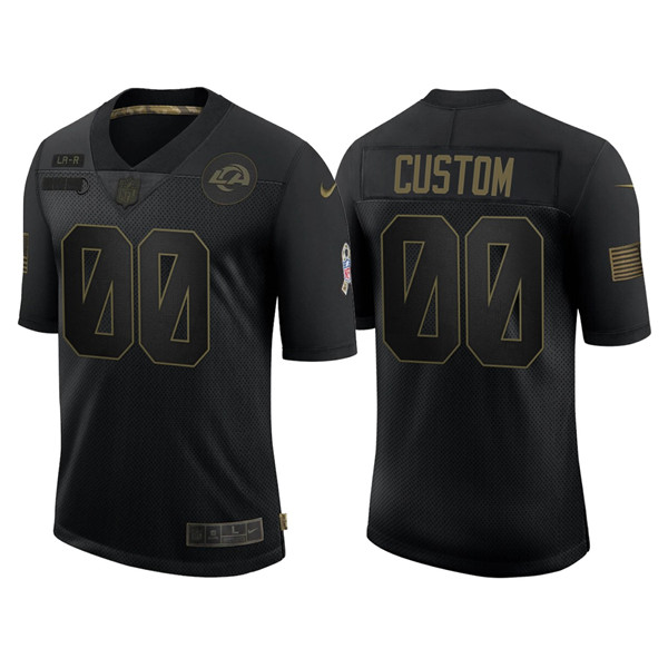 Men's Los Angeles Rams 2020 Customize Black Salute To Service Limited Stitched Jersey