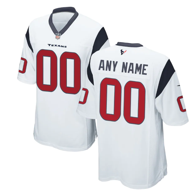 Men's White Houston Texans Active Player Custom  Stitched Game Jersey