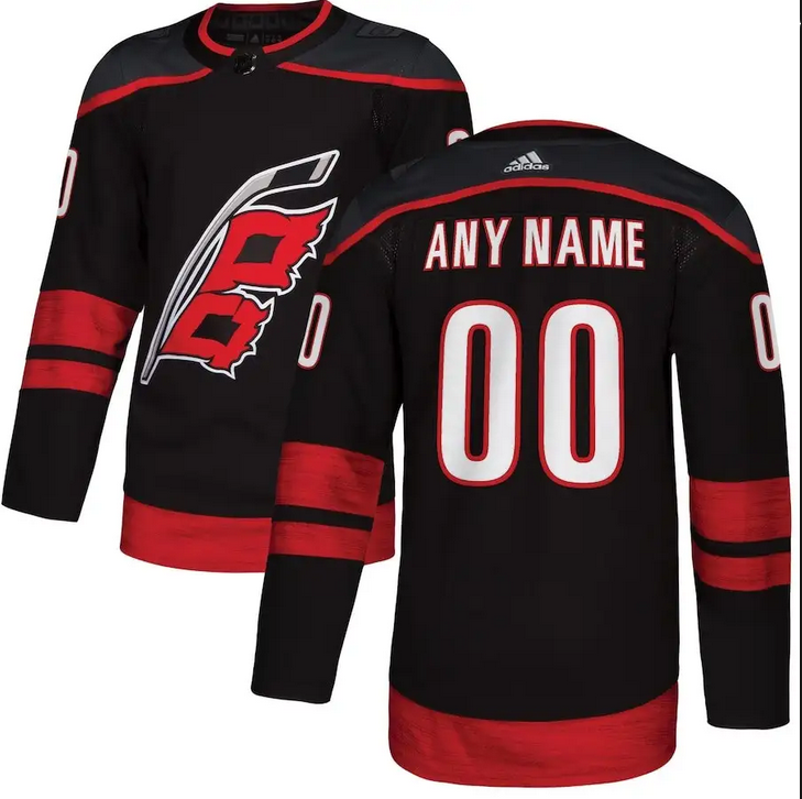 Men's Black Carolina Hurricanes Custom Stitched Jersey