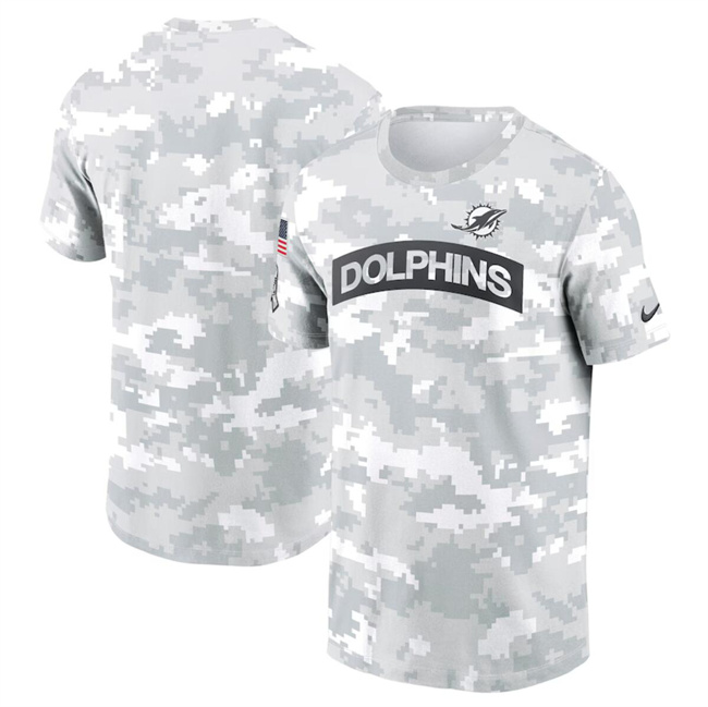 Men's Arctic Camo Miami Dolphins 2024 Salute to Service Performance T-Shirt