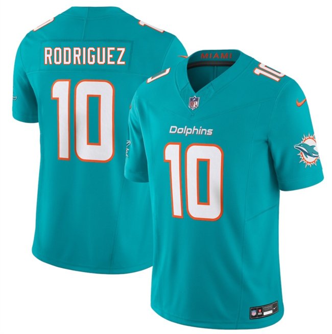 Men's Aqua Miami Dolphins #10 Jacob Rodriguez 2026 Draft F.U.S.E. Vapor Limited Stitched Football Jersey