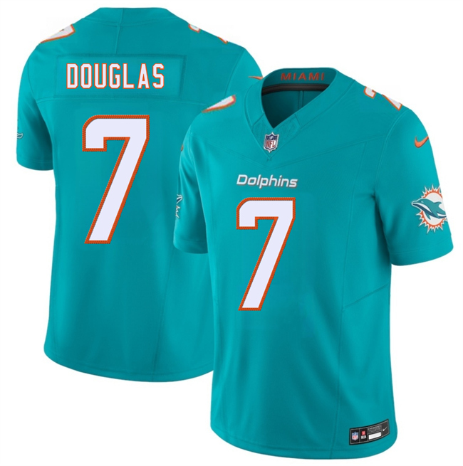 Men's Aqua Miami Dolphins #7 Caleb Douglas 2026 Draft F.U.S.E. Vapor Limited Stitched Football Jersey