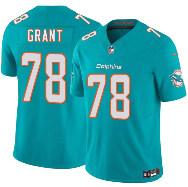 Men's Aqua Miami Dolphins #78 Kenneth Grant 2026 F.U.S.E. Vapor Limited Stitched Football Jersey