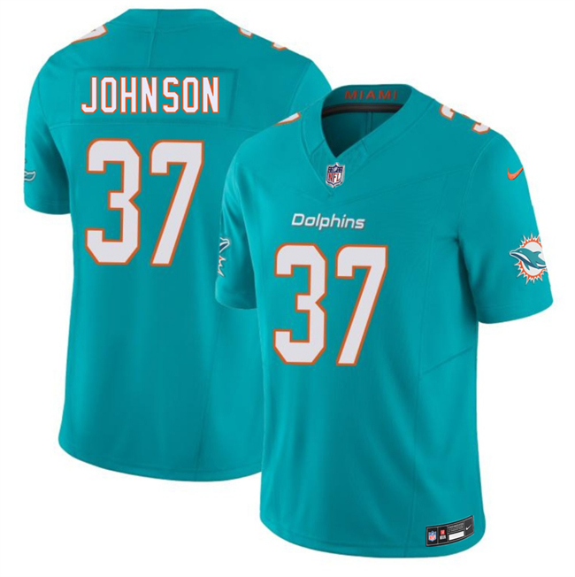 Men's Aqua Miami Dolphins #37 Isaiah Johnson 2026 F.U.S.E. Vapor Limited Stitched Football Jersey