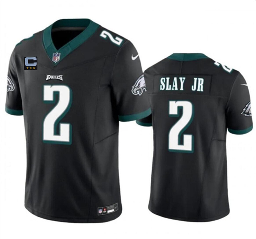 Men's Black Philadelphia Eagles #2 Darius Slay JR F.U.S.E With 3-Star C Patch Vapor Untouchable Limited Stitched Football Jersey