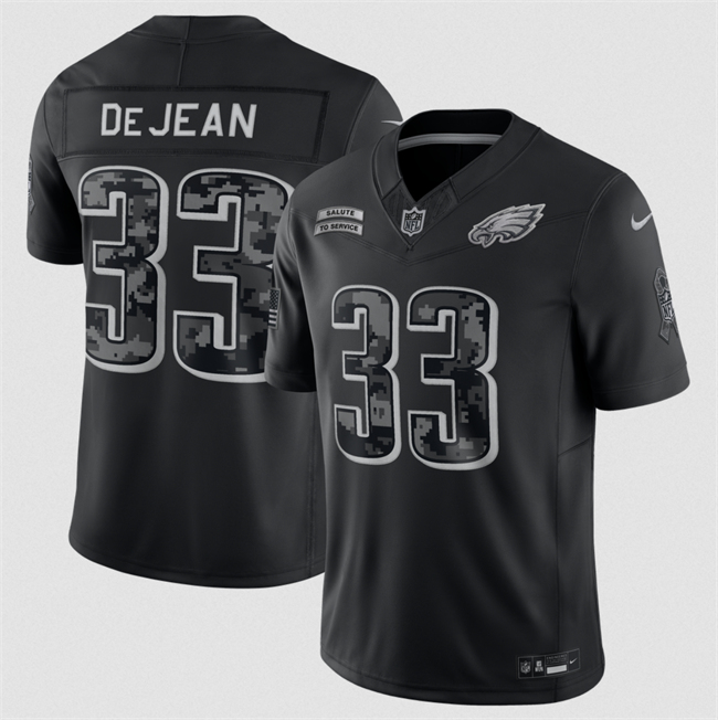 Men's Black Philadelphia Eagles #33 Cooper DeJean F.U.S.E. 2026 Salute To Service Limited Stitched Football Jersey