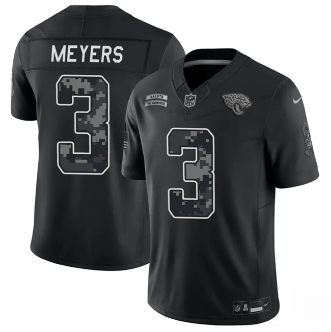 Men's Black Jacksonville Jaguars #3 Jakobi Meyers F.U.S.E. 2026 Salute to Service Limited Stitched Football Jersey