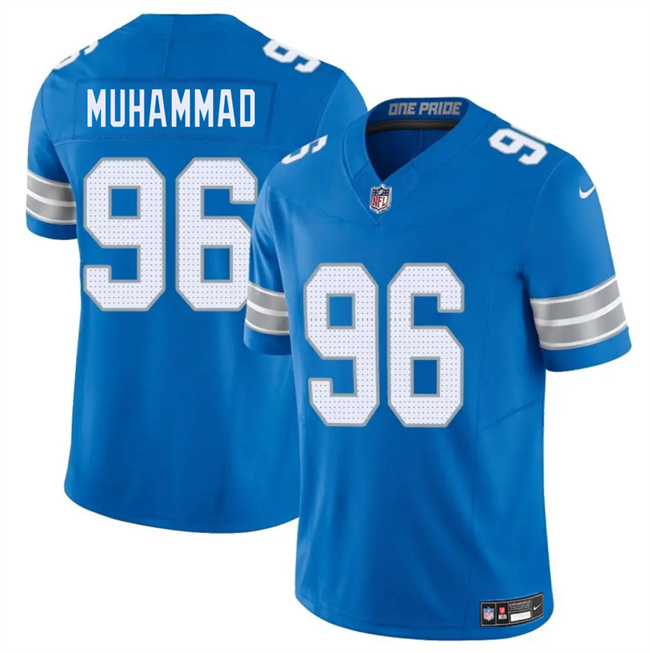 Men's Blue Detroit Lions #96 Al-Quadin Muhammad 2025 F.U.S.E. Vapor Limited Stitched Jersey