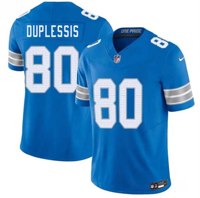 Men's Blue Detroit Lions #80 Kyre Duplessis 2026 F.U.S.E. Vapor Limited Stitched Jersey
