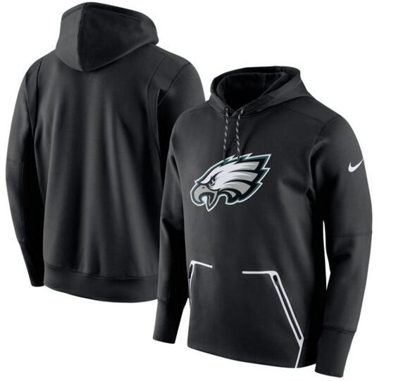 Men's Black Philadelphia Eagles Champ Drive Vapor Speed Pullover Hoodie