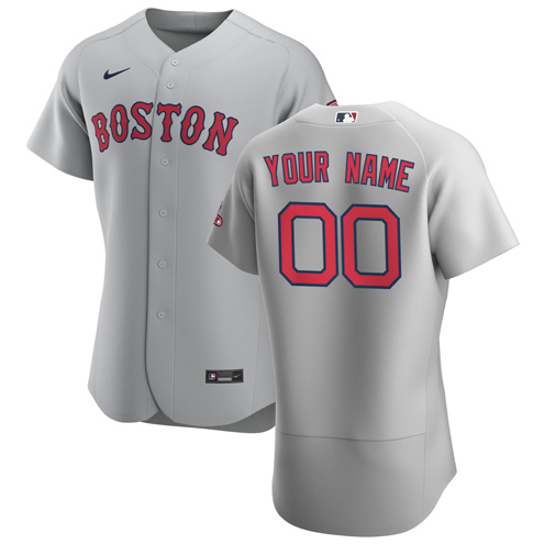 Men's Grey Boston Red Sox ACTIVE PLAYER Custom Stitched Jersey