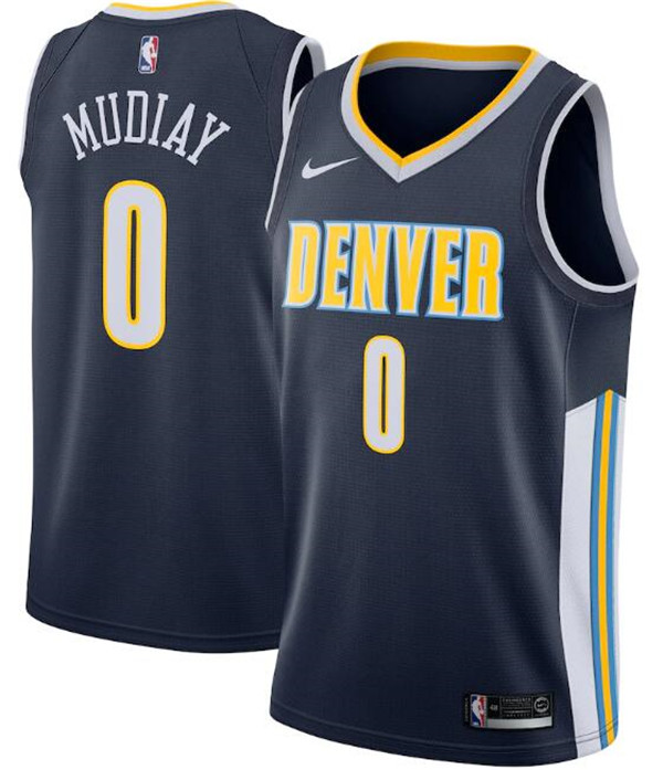 Men's Denver Nuggets Navy #0 Emmanuel Mudiay Icon Edition Stitched Jersey