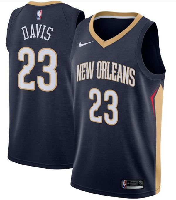 Men's New Orleans Pelicans Navy #23 Anthony Davis Icon Edition Stitched Jersey