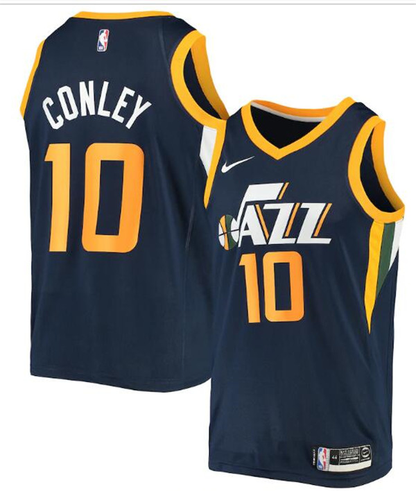 Men's Utah Jazz Navy #10 Mike Conley Icon Edition Swingman Stitched Jersey