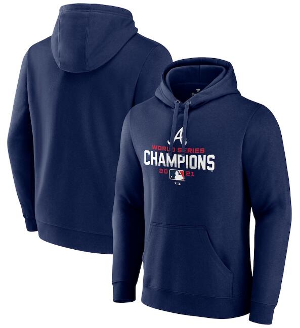 Men's Navy Atlanta Braves 2021 World Series Champions Pullover Hoodie