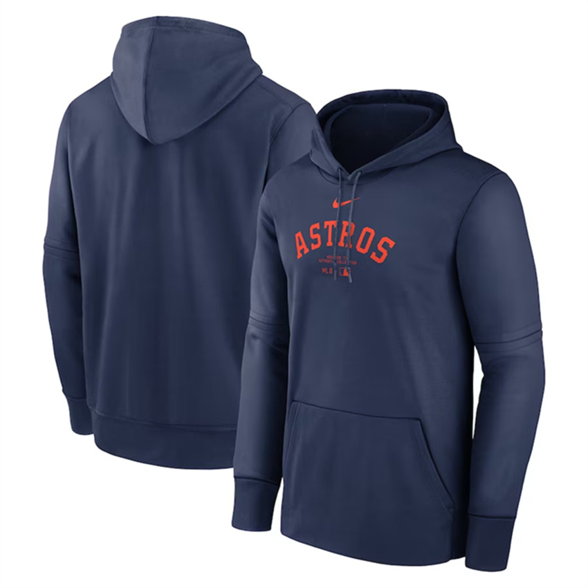 Men's Navy Houston Astros Collection Practice Performance Pullover Hoodie