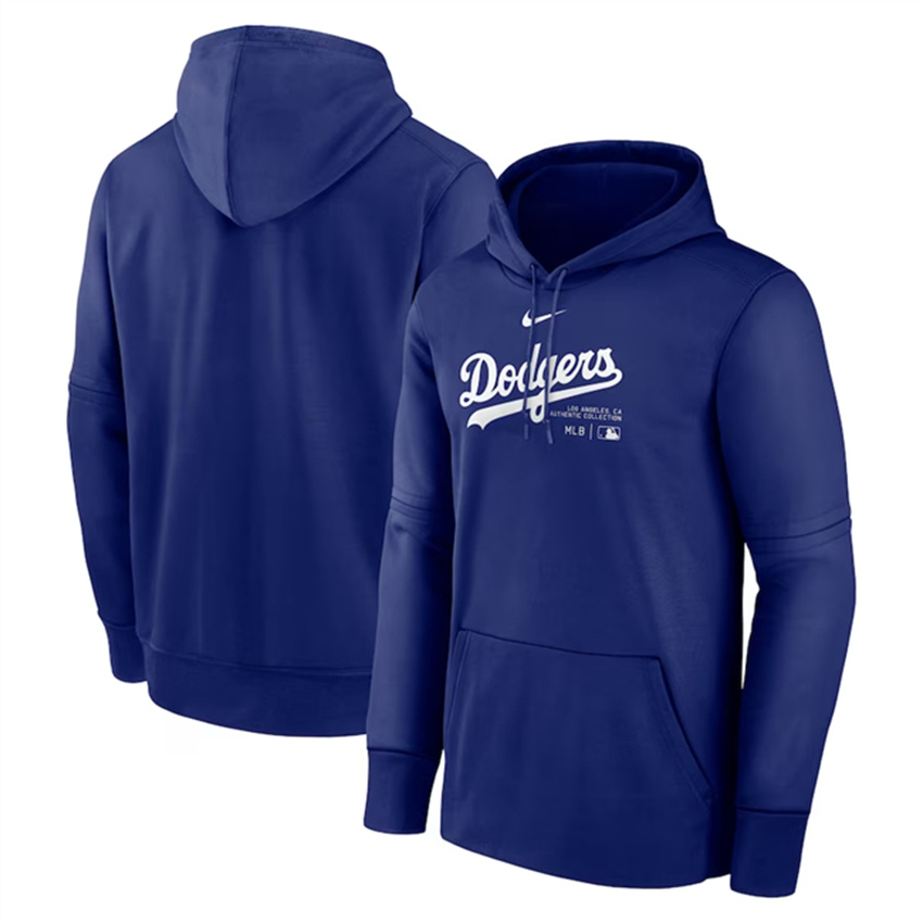 Men's Royal Los Angeles Dodgers Collection Practice Performance Pullover Hoodie