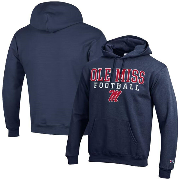 Men's Navy Ole Miss Rebels Champion Pullover Hoodie