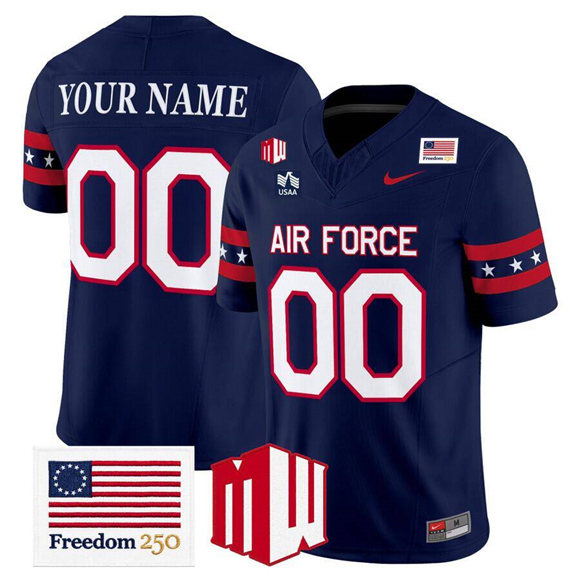 Men's Navy Air Force Falcons Active Player Custom 2026 F.U.S.E. Freedom 250 Vapor Limited Stitched Jersey