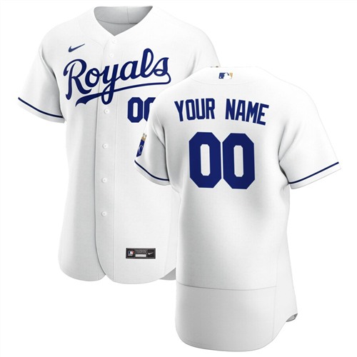 Men's White Kansas City Royals Customized Stitched Jersey