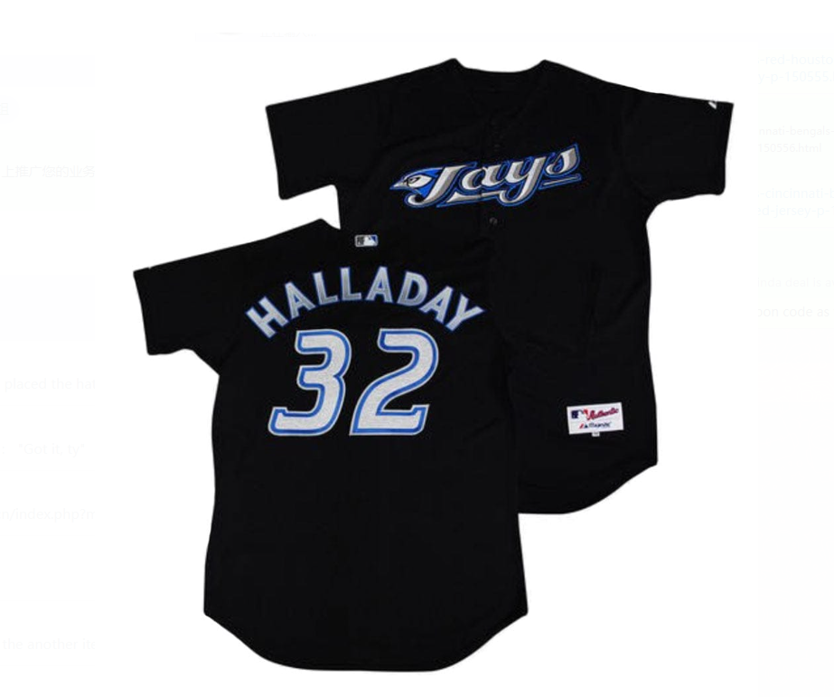 Men's Black Toronto Blue Jays #32 Roy Halladay Jersey