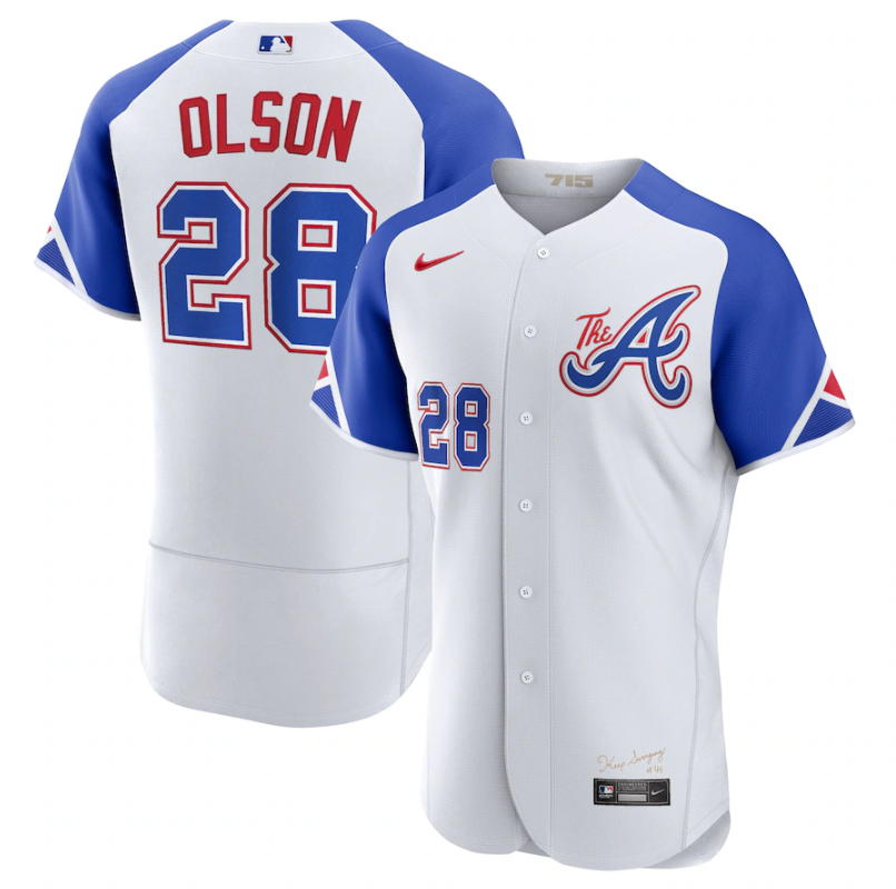 Men's White Atlanta Braves ACTIVE PLAYER Custom 2023 City Connect Flex Base Stitched Jersey