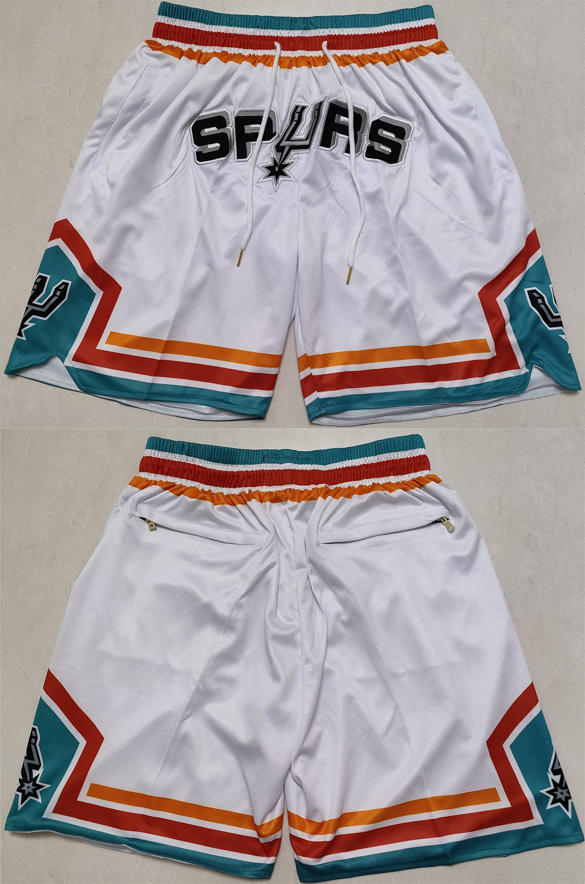 Men's San Antonio Spurs White Shorts (Run Small)