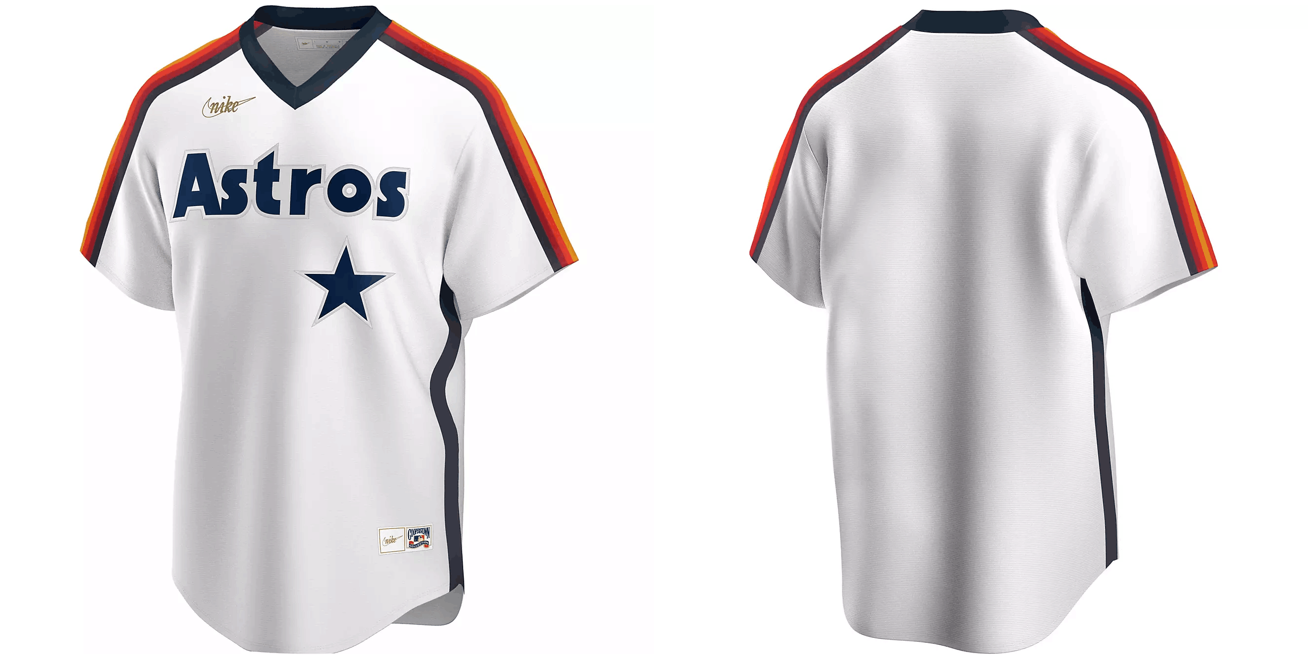 Men's White Houston Astros Blank Official 1986 Cooperstown Jersey