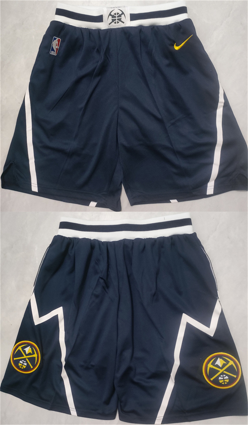 Men's Navy Denver Nuggets Shorts (Run Small)