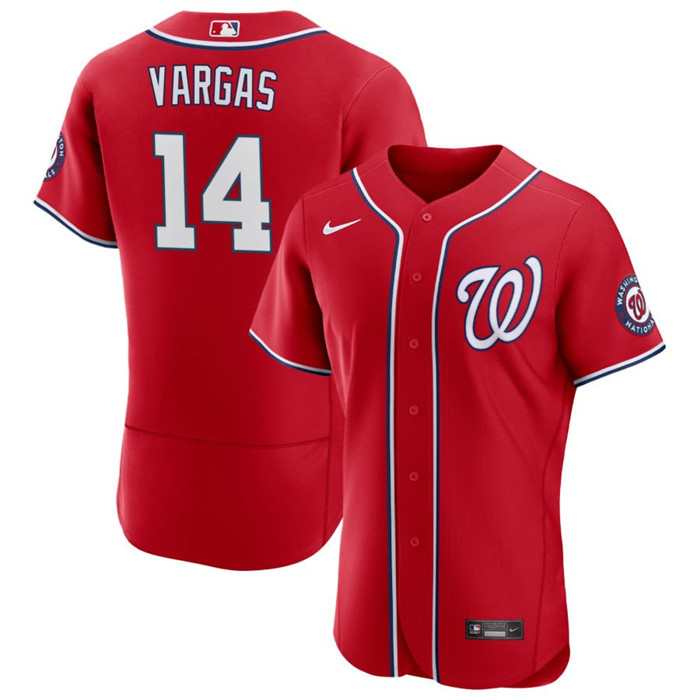 Men's Red Washington Nationals #14 Ildemaro Vargas Flex Base Stitched MLB Jersey