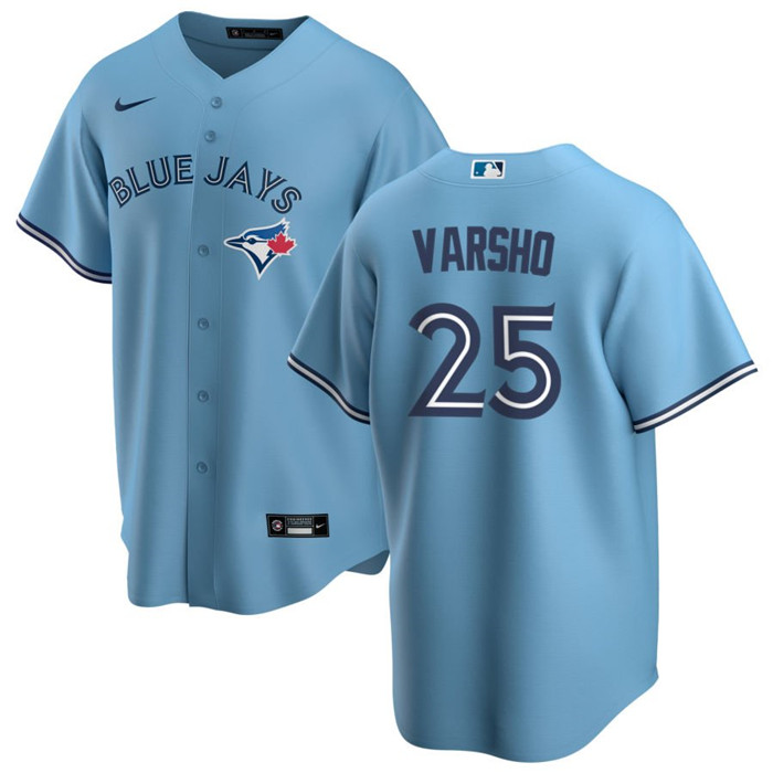 Men's Light Blue Toronto Blue Jays #25 Daulton Varsho Cool Base Stitched Jersey