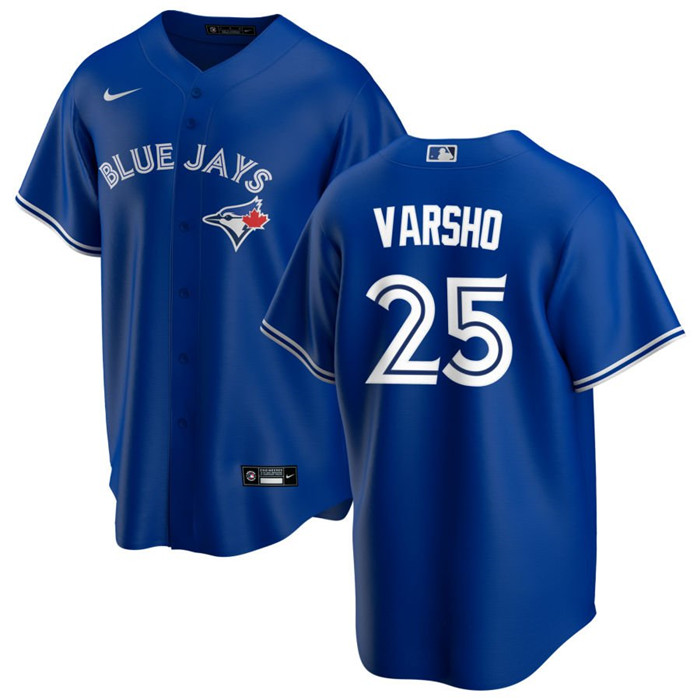 Men's Royal Toronto Blue Jays #25 Daulton Varsho Cool Base Stitched Jersey