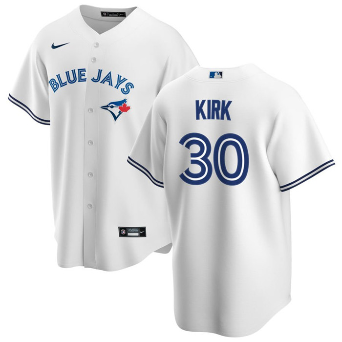Men's White Toronto Blue Jays #30 Alejandro Kirk Cool Base Stitched Jersey