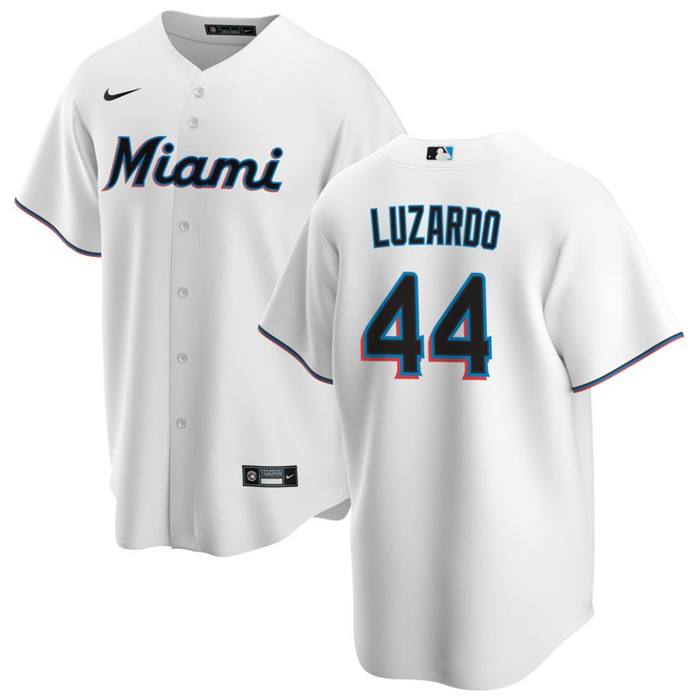 Men's White Miami Marlins #44 Jesús Luzardo Cool Base Stitched Baseball Jersey