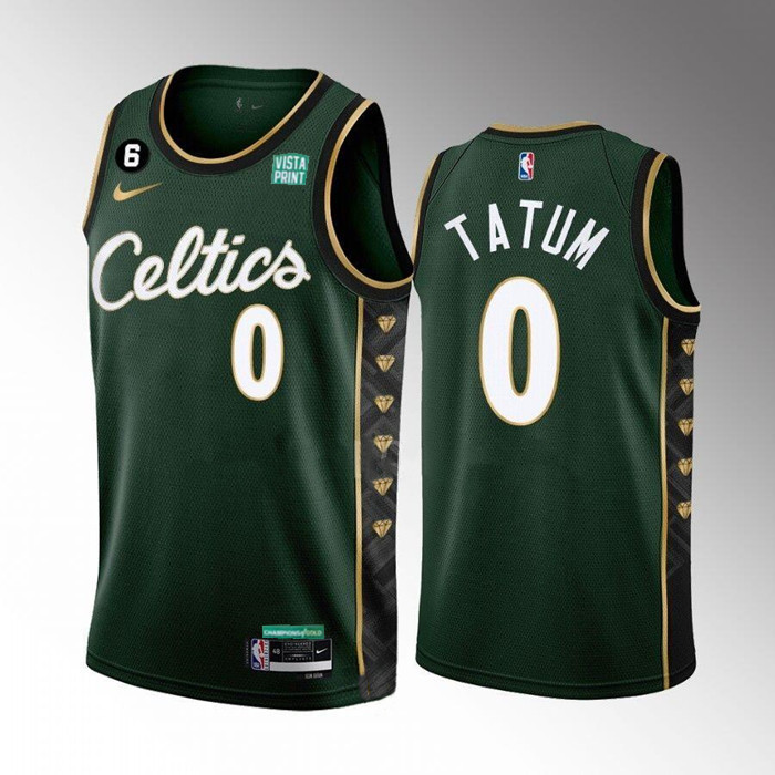 Men's Green Boston Celtics #0 Jayson Tatum 2022-23 City Edition Stitched Basketball Jersey
