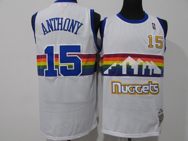 Men's Yellow Denver Nuggets #15 Nikola Jokic 2003-04 Throwback Stitched Jersey
