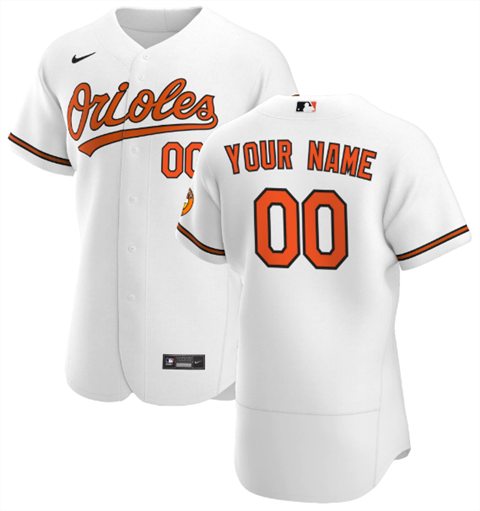 Men's White Baltimore Orioles Customized Stitched Jersey