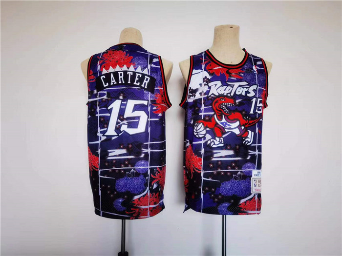 Men's Purple Toronto Raptors #15 Vince Carter Throwback Stitched Jersey