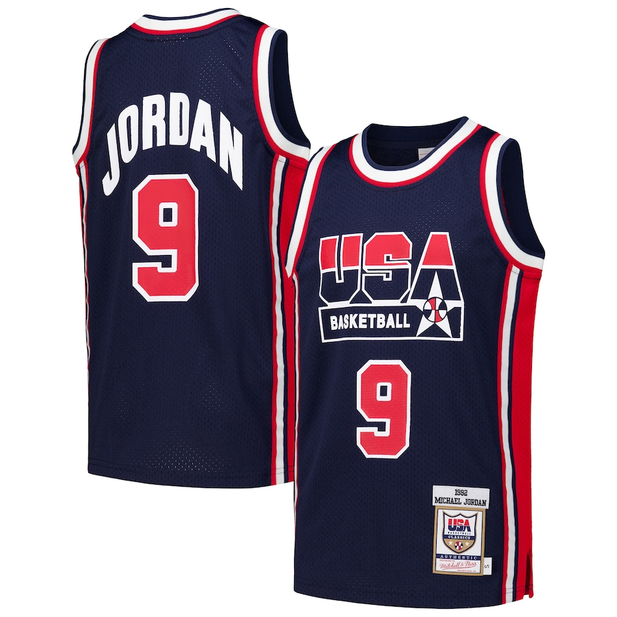 Men's Red USA Basketball #9 Michael Jordan Stitched Basketball Jersey