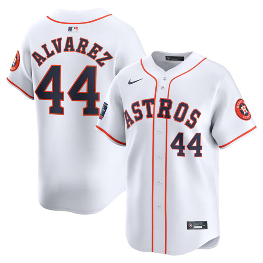 Men's White Houston Astros #44 Yordan Alvarez 2024 World Tour Mexico City Series Home Limited Stitched Baseball Jersey