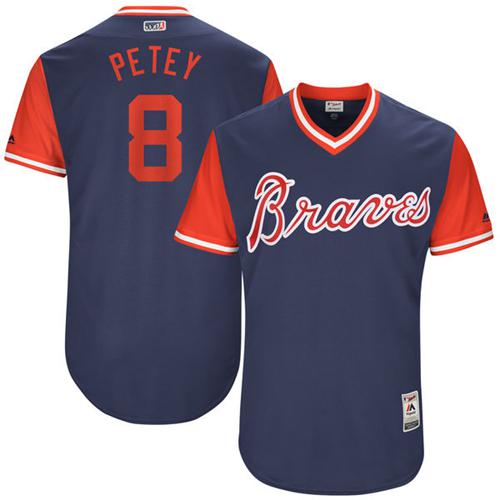 Braves #8 Jace Peterson Navy