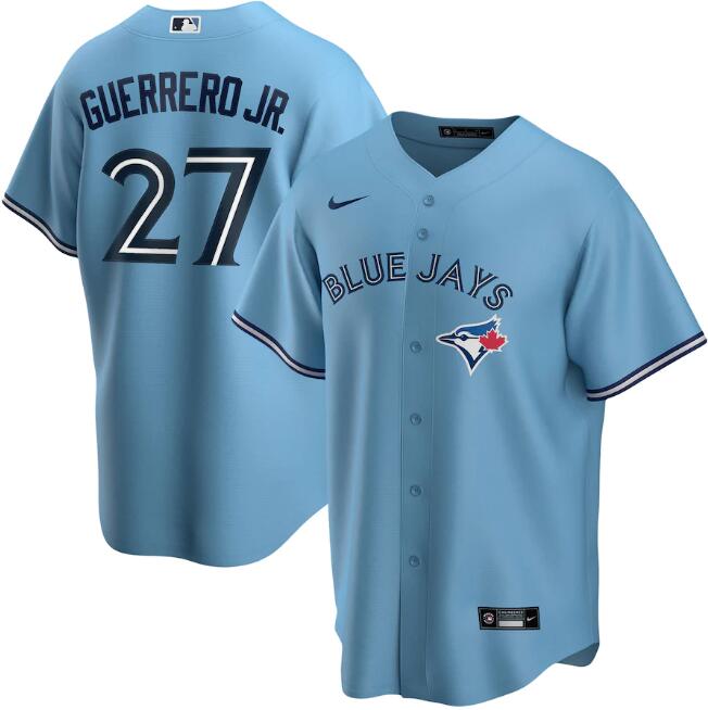 Men's Blue Toronto Blue Jays #27 Vladimir Guerrero Jr. Majestic Cool Base Stitched Jersey