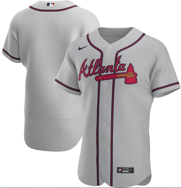 Men's Atlanta Braves Blank Grey Flex Base Stitched MLB Jersey